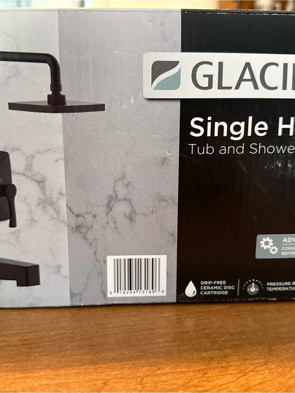 Glacier Bay Square Tub & Shower Faucet Set in Matte Finish